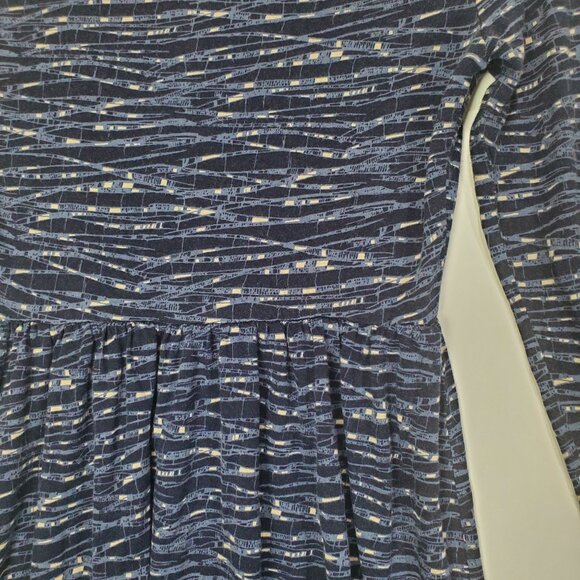 H&M Womens‎ Dress SZ S Faux Wrap Splice Long Sleeves Sheath Elastic Waist - Picture 6 of 6